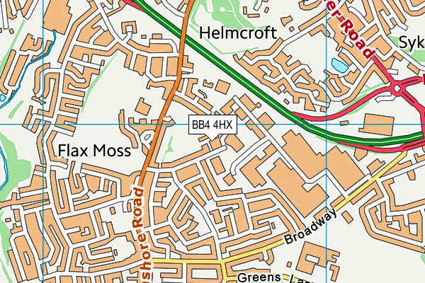 BB4 4HX map - OS VectorMap District (Ordnance Survey)