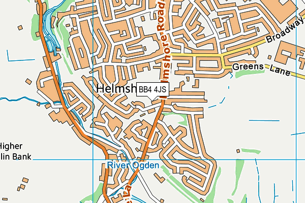 BB4 4JS map - OS VectorMap District (Ordnance Survey)