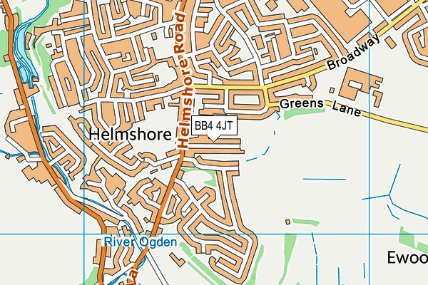BB4 4JT map - OS VectorMap District (Ordnance Survey)