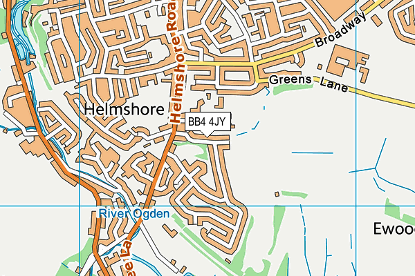 BB4 4JY map - OS VectorMap District (Ordnance Survey)