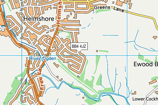 BB4 4JZ map - OS VectorMap District (Ordnance Survey)