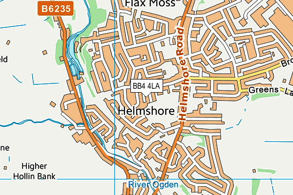 BB4 4LA map - OS VectorMap District (Ordnance Survey)