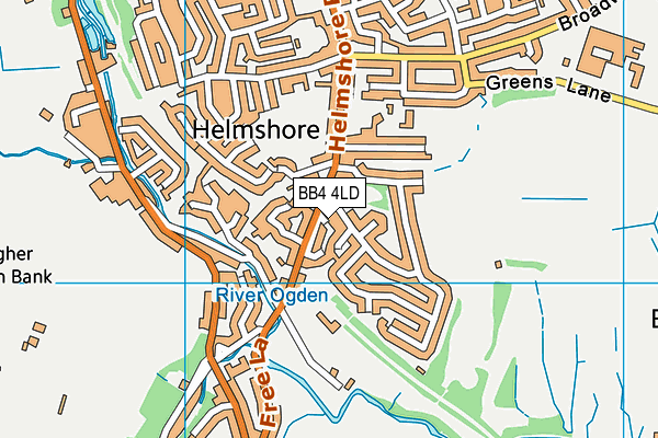 BB4 4LD map - OS VectorMap District (Ordnance Survey)