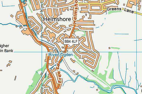 BB4 4LF map - OS VectorMap District (Ordnance Survey)