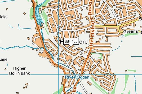 BB4 4LL map - OS VectorMap District (Ordnance Survey)