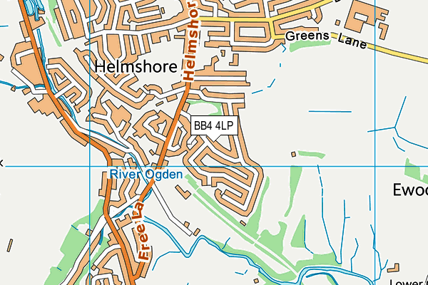 BB4 4LP map - OS VectorMap District (Ordnance Survey)