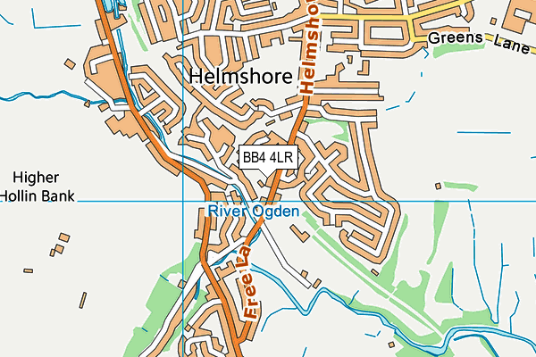 BB4 4LR map - OS VectorMap District (Ordnance Survey)