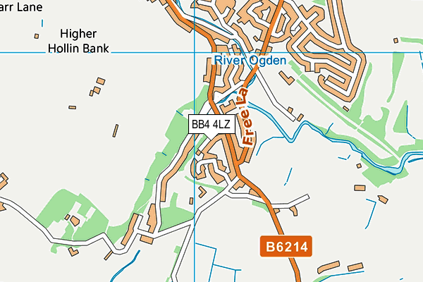 BB4 4LZ map - OS VectorMap District (Ordnance Survey)