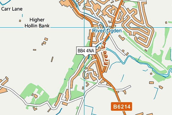 BB4 4NA map - OS VectorMap District (Ordnance Survey)