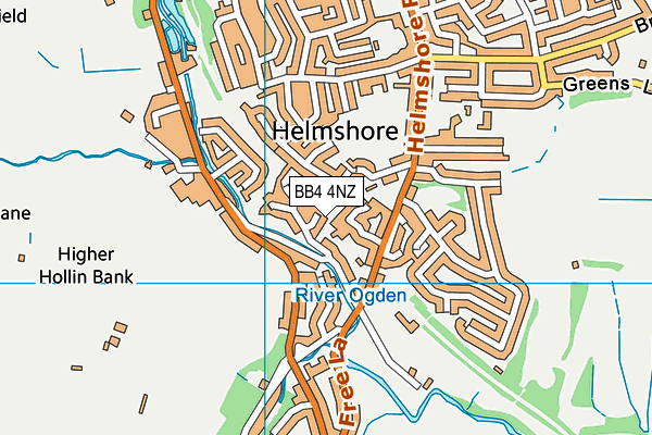 BB4 4NZ map - OS VectorMap District (Ordnance Survey)