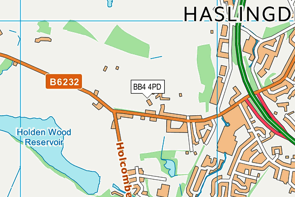 BB4 4PD map - OS VectorMap District (Ordnance Survey)