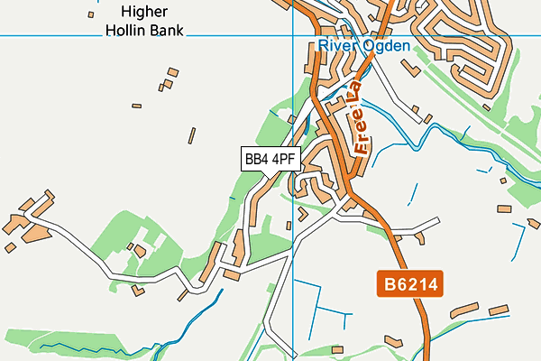 BB4 4PF map - OS VectorMap District (Ordnance Survey)