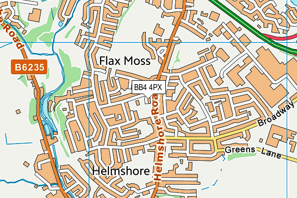 BB4 4PX map - OS VectorMap District (Ordnance Survey)