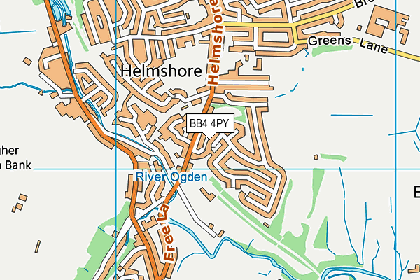 BB4 4PY map - OS VectorMap District (Ordnance Survey)