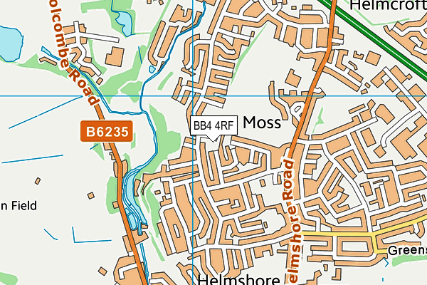 BB4 4RF map - OS VectorMap District (Ordnance Survey)