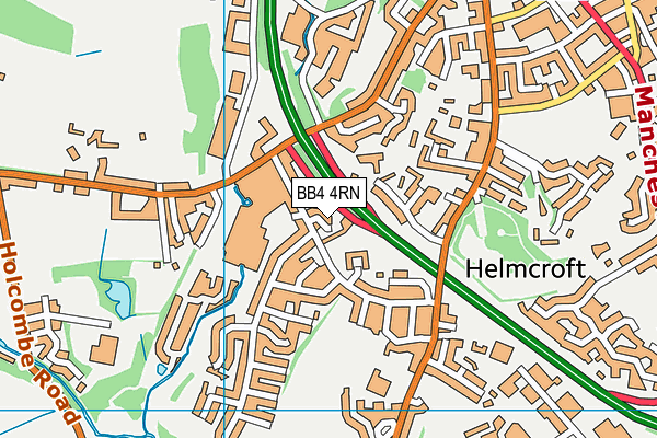 BB4 4RN map - OS VectorMap District (Ordnance Survey)