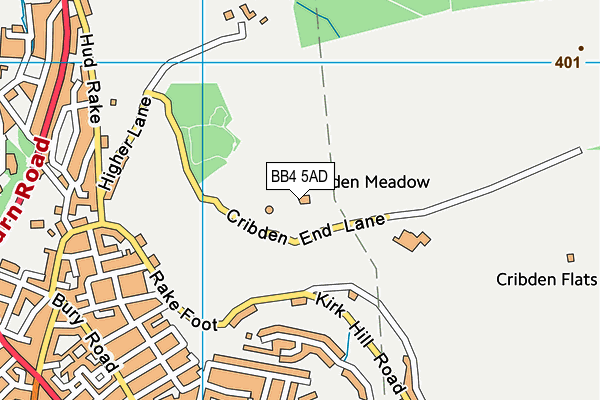 BB4 5AD map - OS VectorMap District (Ordnance Survey)