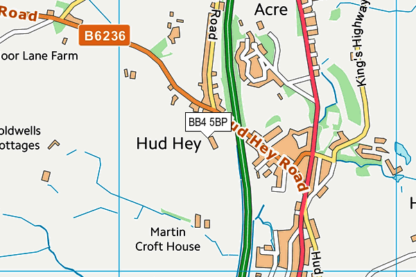 BB4 5BP map - OS VectorMap District (Ordnance Survey)