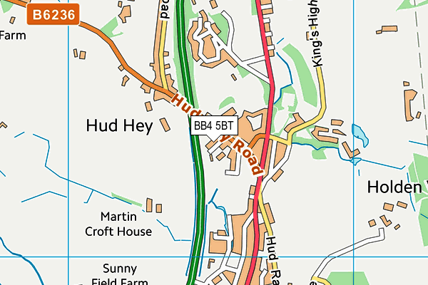 BB4 5BT map - OS VectorMap District (Ordnance Survey)