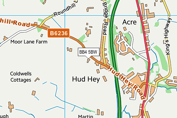 BB4 5BW map - OS VectorMap District (Ordnance Survey)