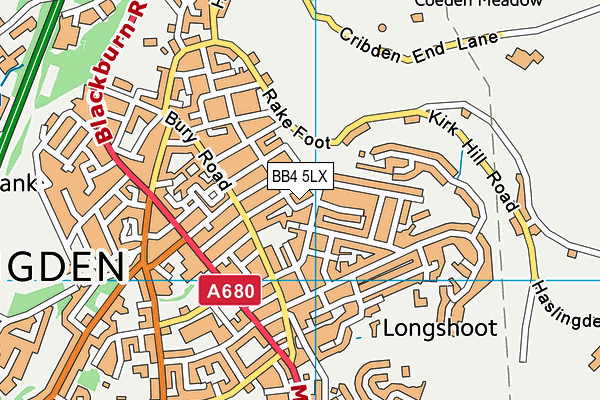 BB4 5LX map - OS VectorMap District (Ordnance Survey)