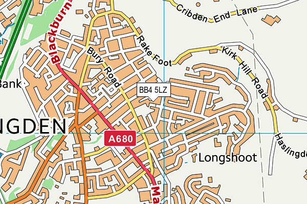 BB4 5LZ map - OS VectorMap District (Ordnance Survey)