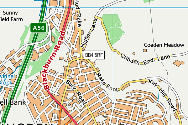 BB4 5RF map - OS VectorMap District (Ordnance Survey)