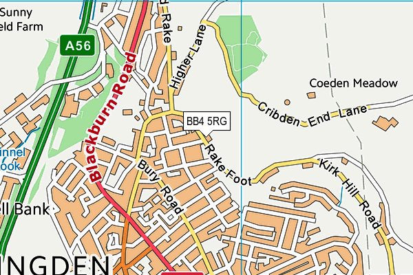 BB4 5RG map - OS VectorMap District (Ordnance Survey)