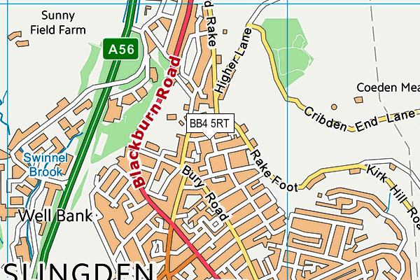 BB4 5RT map - OS VectorMap District (Ordnance Survey)