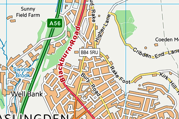 BB4 5RU map - OS VectorMap District (Ordnance Survey)