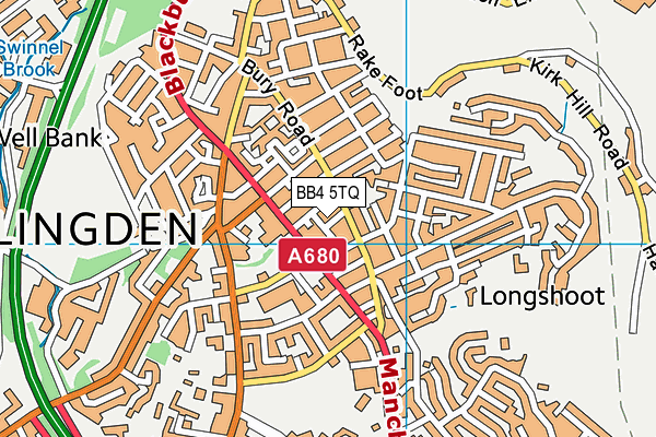 BB4 5TQ map - OS VectorMap District (Ordnance Survey)