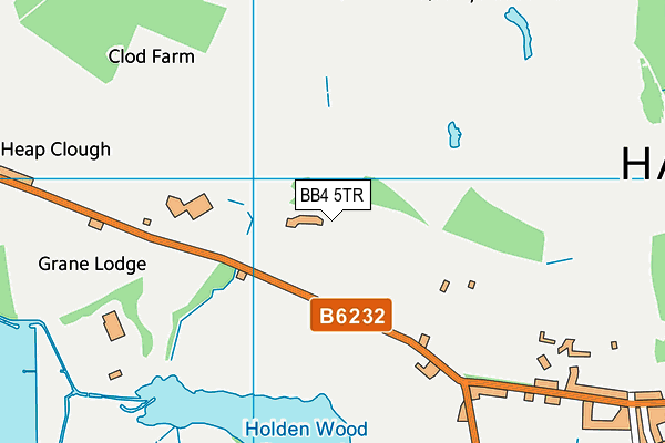 BB4 5TR map - OS VectorMap District (Ordnance Survey)
