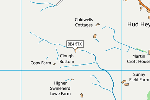 BB4 5TX map - OS VectorMap District (Ordnance Survey)