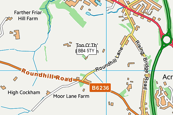 BB4 5TY map - OS VectorMap District (Ordnance Survey)