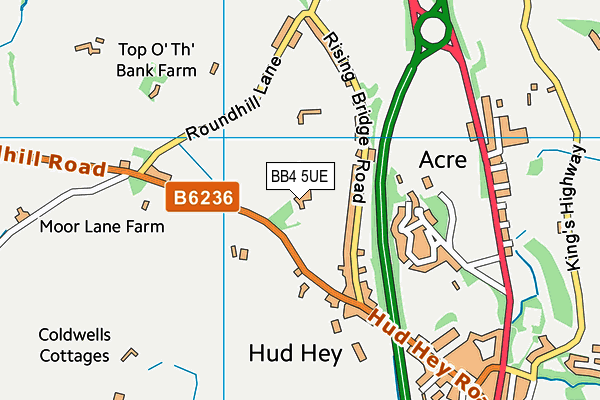 BB4 5UE map - OS VectorMap District (Ordnance Survey)