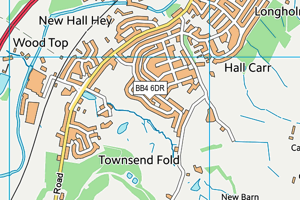 BB4 6DR map - OS VectorMap District (Ordnance Survey)