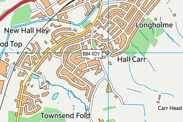 BB4 6DY map - OS VectorMap District (Ordnance Survey)