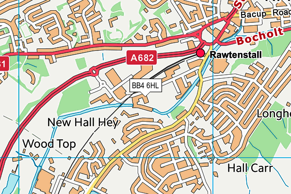 New Hall Hey Cricket Ground map (BB4 6HL) - OS VectorMap District (Ordnance Survey)