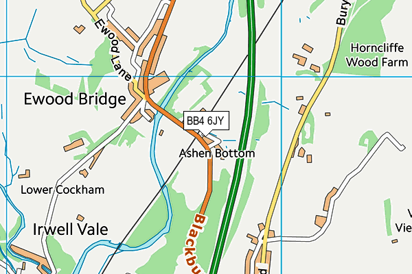 BB4 6JY map - OS VectorMap District (Ordnance Survey)