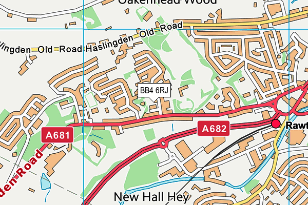 BB4 6RJ map - OS VectorMap District (Ordnance Survey)