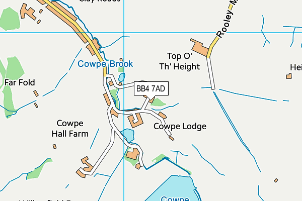 BB4 7AD map - OS VectorMap District (Ordnance Survey)