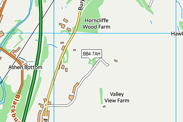 BB4 7AH map - OS VectorMap District (Ordnance Survey)