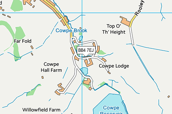 BB4 7EJ map - OS VectorMap District (Ordnance Survey)