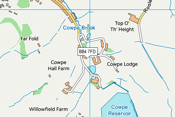 BB4 7FD map - OS VectorMap District (Ordnance Survey)