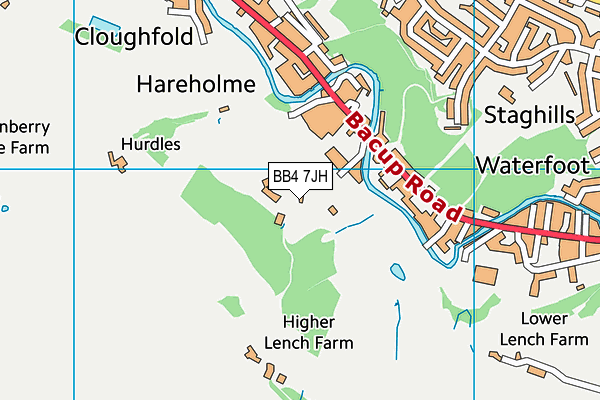 BB4 7JH map - OS VectorMap District (Ordnance Survey)
