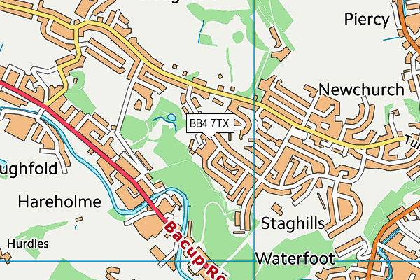 BB4 7TX map - OS VectorMap District (Ordnance Survey)