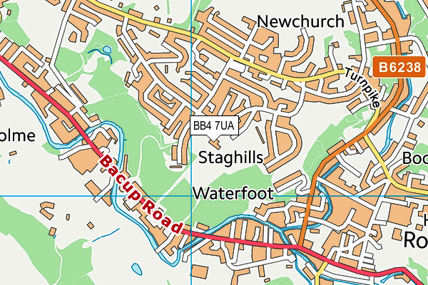Rawtenstall Newchurch Church of England Primary School map (BB4 7UA) - OS VectorMap District (Ordnance Survey)