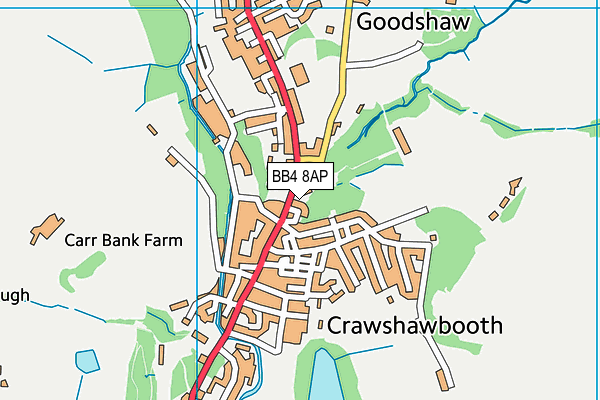 BB4 8AP map - OS VectorMap District (Ordnance Survey)