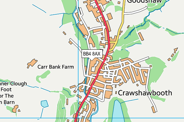 BB4 8AX map - OS VectorMap District (Ordnance Survey)