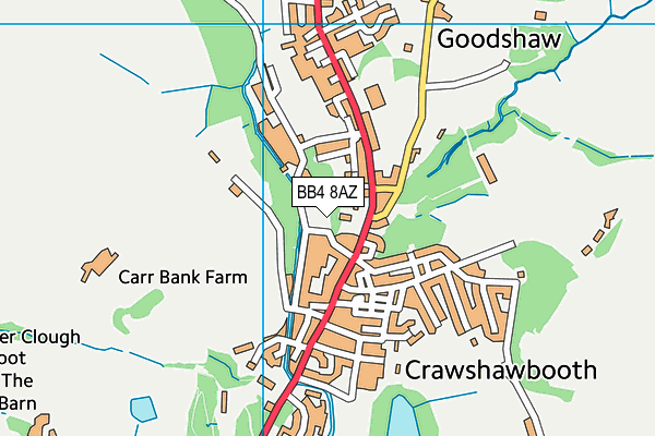 BB4 8AZ map - OS VectorMap District (Ordnance Survey)